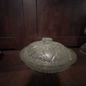Elegant Clear Glass Covered Dish